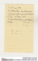Etiketten zu Korund (Rubin) (NHMW-MIN-Aa2186)